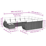 11-Delige Loungeset Met Kussens Poly Rattan Zwart