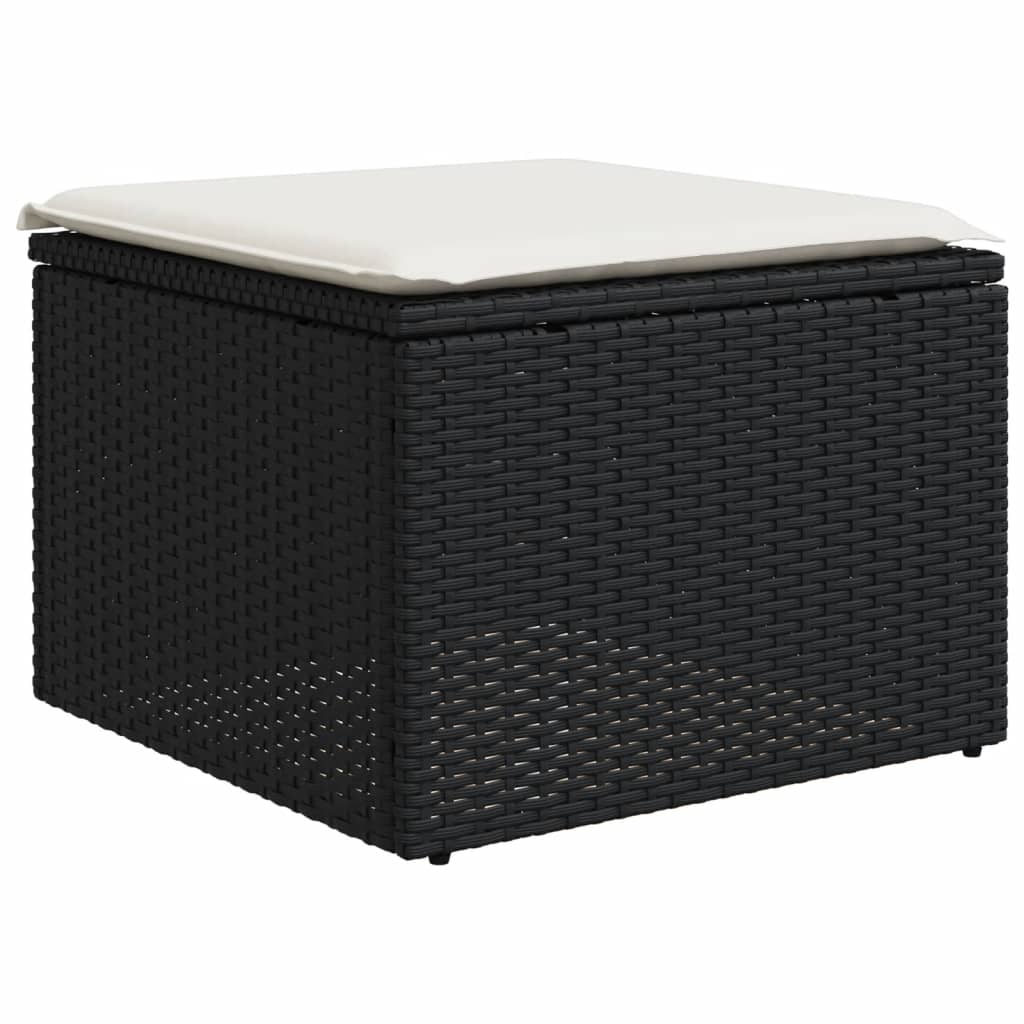 4-Delige Loungeset Met Kussens Poly Rattan Zwart