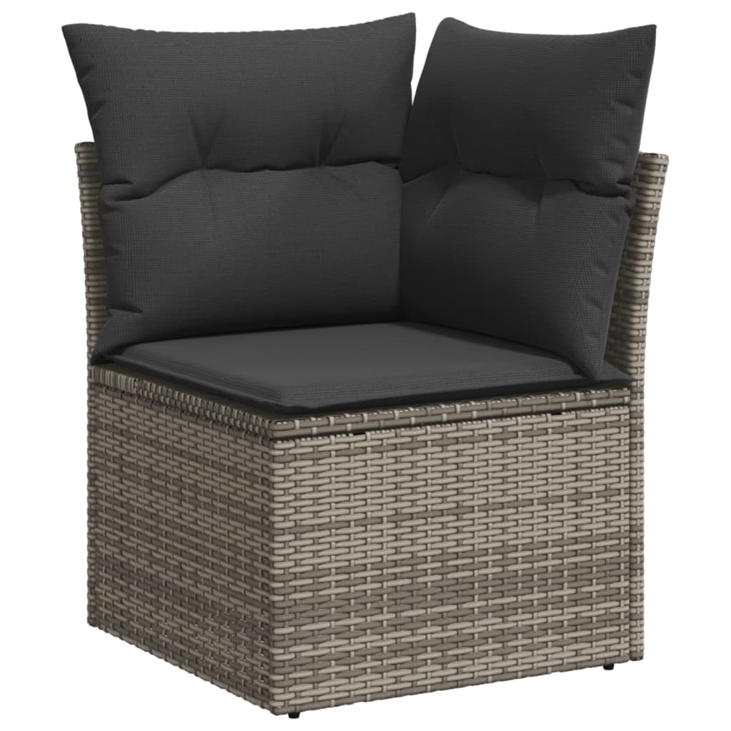 4-Delige Loungeset Met Kussens Poly Rattan Grijs