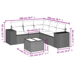 6-Delige Loungeset Met Kussens Poly Rattan Grijs