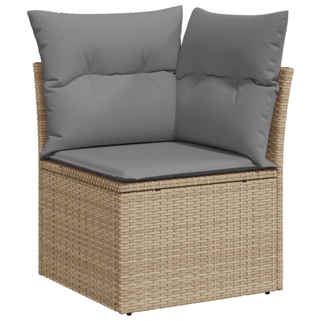 6-Delige Loungeset Met Kussens Poly Rattan Beige