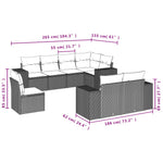 8-Delige Loungeset Met Kussens Poly Rattan Beige