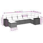7-Delige Loungeset Met Kussens Poly Rattan Zwart
