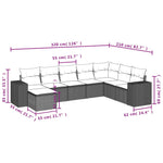 8-Delige Loungeset Met Kussens Poly Rattan Zwart
