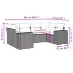 6-Delige Loungeset Met Kussens Poly Rattan Grijs