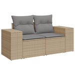 9-Delige Loungeset Met Kussens Poly Rattan Beige