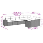 9-Delige Loungeset Met Kussens Poly Rattan Beige