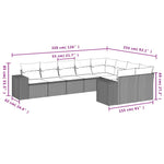 9-Delige Loungeset Met Kussens Poly Rattan Grijs