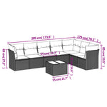 8-Delige Loungeset Met Kussens Poly Rattan
