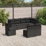 9-Delige Loungeset Met Kussens Poly Rattan