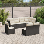 9-Delige Loungeset Met Kussens Poly Rattan