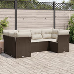 -Delige Loungeset Met Kussens Poly Rattan