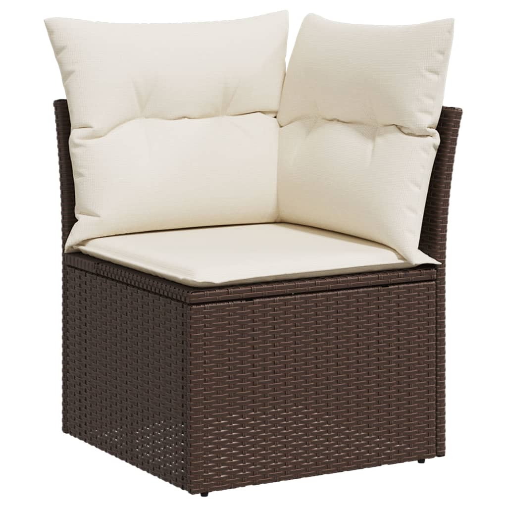 12-Delige Loungeset Met Kussens Poly Rattan Bruin