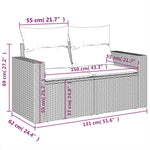 10-Delige Loungeset Met Kussens Poly Rattan Zwart