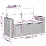 10-Delige Loungeset Met Kussens Poly Rattan Beige