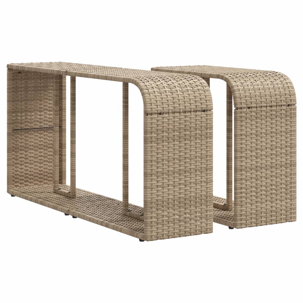 10-Delige Loungeset Met Kussens Poly Rattan Beige