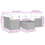 7-Delige Loungeset Met Kussens Poly Rattan Beige