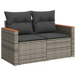 7-Delige Loungeset Met Kussens Poly Rattan Grijs