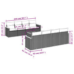 9-Delige Loungeset Met Kussens Poly Rattan Zwart