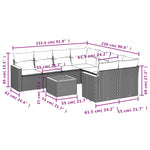 9-Delige Loungeset Met Kussens Poly Rattan Zwart