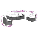 8-Delige Loungeset Met Kussens Poly Rattan Gemengd Beige
