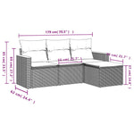 4-Delige Loungeset Met Kussens Poly Rattan Gemengd Beige