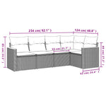 5-Delige Loungeset Met Kussens Poly Rattan Grijs