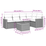6-Delige Loungeset Met Kussens Poly Rattan Zwart
