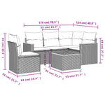 6-Delige Loungeset Met Kussens Poly Rattan Zwart