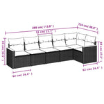 6-Delige Loungeset Met Kussens Poly Rattan Gemengd Beige