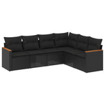 6-Delige Loungeset Met Kussens Poly Rattan Zwart
