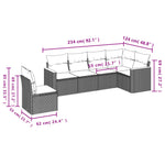 6-Delige Loungeset Met Kussens Poly Rattan Gemengd Beige