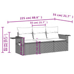 3-Delige Loungeset Met Kussens Poly Rattan Zwart
