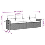 4-Delige Loungeset Met Kussens Poly Rattan Beige
