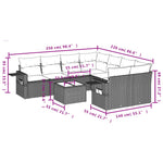 9-Delige Loungeset Met Kussens Poly Rattan Zwart