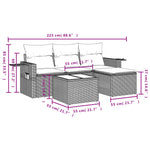 4-Delige Loungeset Met Kussens Poly Rattan Beige