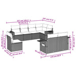 8-Delige Loungeset Met Kussens Poly Rattan Beige