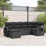 6-Delige Loungeset Met Kussens Poly Rattan Zwart
