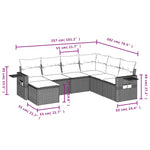 7-Delige Loungeset Met Kussens Poly Rattan Beige