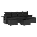 7-Delige Loungeset Met Kussens Poly Rattan Zwart