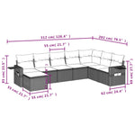 8-Delige Loungeset Met Kussens Poly Rattan Beige