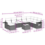 9-Delige Loungeset Met Kussens Poly Rattan Zwart