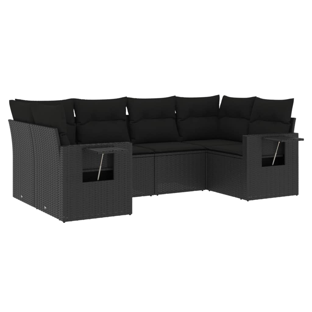 6-Delige Loungeset Met Kussens Poly Rattan