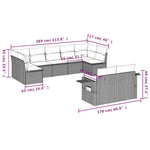 9-Delige Loungeset Met Kussens Poly Rattan Zwart