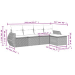 5-Delige Loungeset Met Kussens Poly Rattan Beige