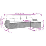 5-Delige Loungeset Met Kussens Poly Rattan Grijs