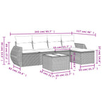 6-Delige Loungeset Met Kussens Poly Rattan Zwart