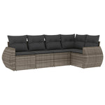 5-Delige Loungeset Met Kussens Poly Rattan Grijs