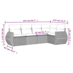 5-Delige Loungeset Met Kussens Poly Rattan Grijs