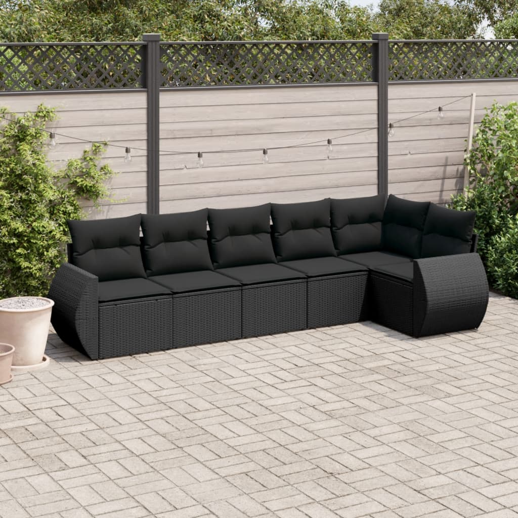 6-Delige Loungeset Met Kussens Poly Rattan Beige